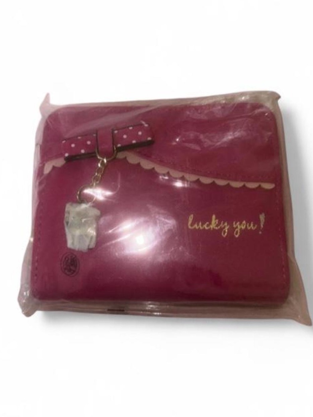 Lucky You! Women's Pink Wallet with Bow Charm